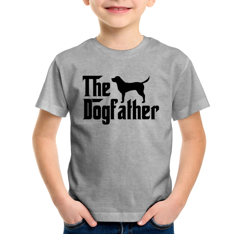 Camiseta Infantil The Dogfather - Cinza