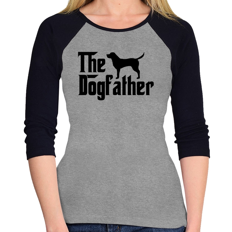 Baby Look Raglan The Dogfather Manga 3/4 - Cinza/Preto