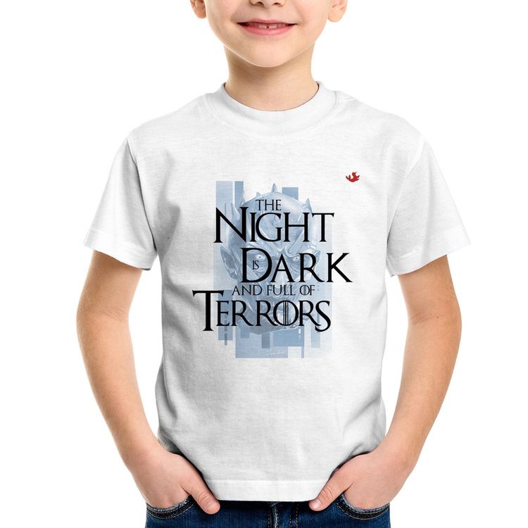 Camiseta Infantil The night is dark and full of terrors