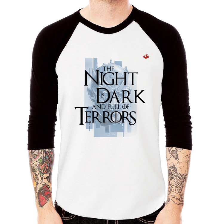 Camiseta Raglan The night is dark and full of terrors Manga 3/4