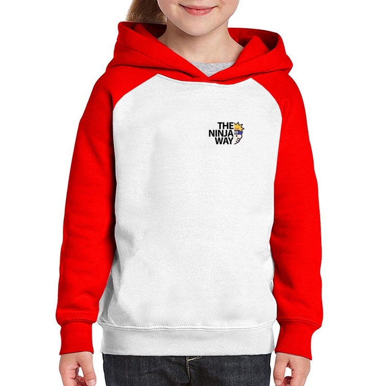 Moletom Infantil The Ninja Way - Branco/Vermelho
