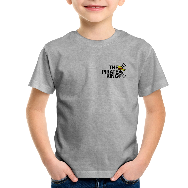 Camiseta Infantil The Pirate King - Cinza