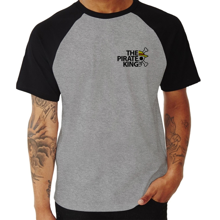 Camiseta Raglan The Pirate King - Cinza/Preto