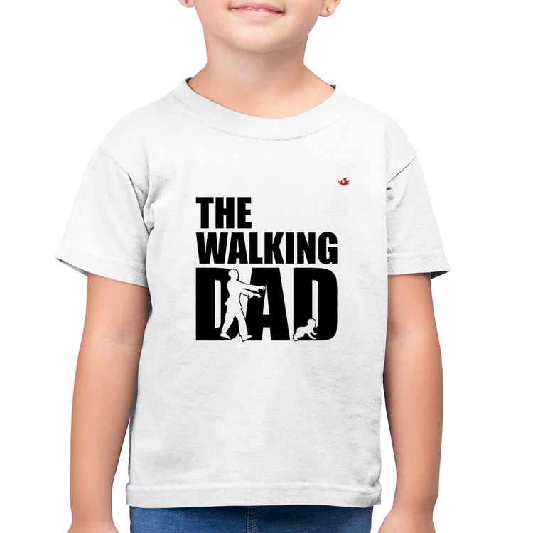 Camiseta Algodão Infantil The Walking Dad Paródia Meme - Branca