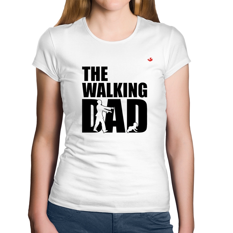 Baby Look Algodão The Walking Dad Paródia Meme - Branca