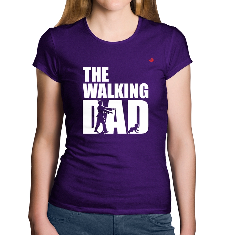 Baby Look Algodão The Walking Dad Paródia Meme - Roxa