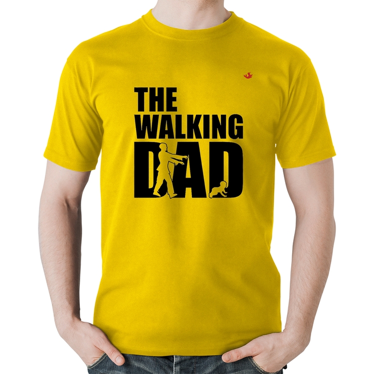 Camiseta Algodão The Walking Dad Paródia Meme - Amarela