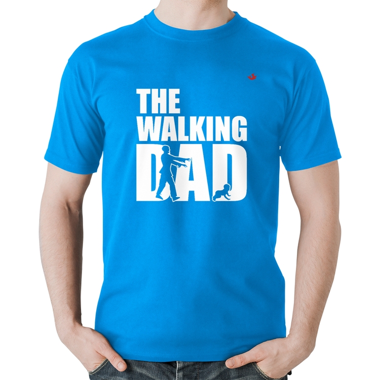Camiseta Algodão The Walking Dad Paródia Meme - Azul
