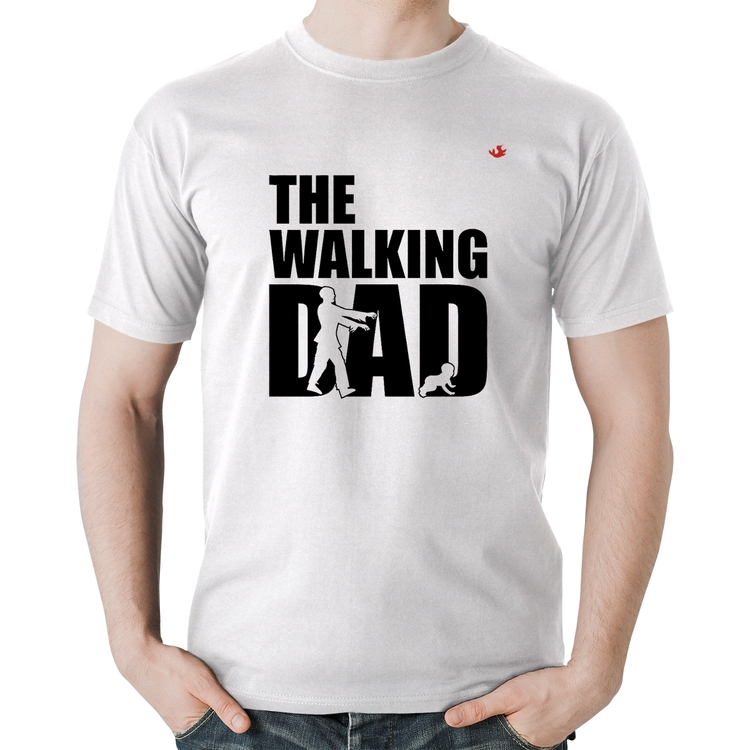 Camiseta Algodão The Walking Dad Paródia Meme - Branca