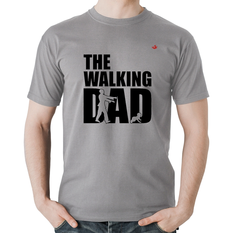 Camiseta Algodão The Walking Dad Paródia Meme - Cinza