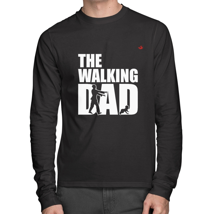 Camiseta Algodão The Walking Dad Paródia Meme Manga Longa