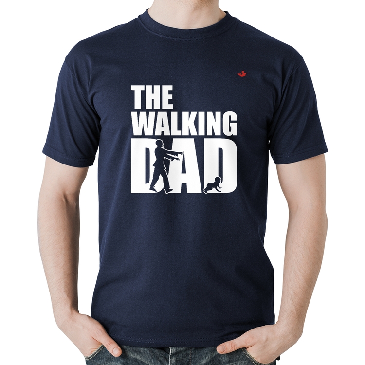 Camiseta Algodão The Walking Dad Paródia Meme - Marinho