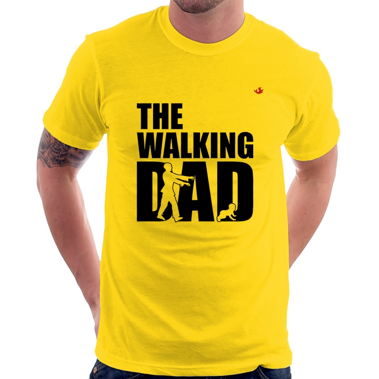 Camiseta The Walking Dad Paródia Meme - Amarela