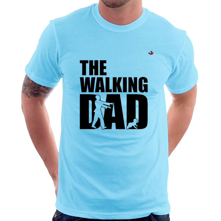 Camiseta The Walking Dad Paródia Meme - Azul Bebê