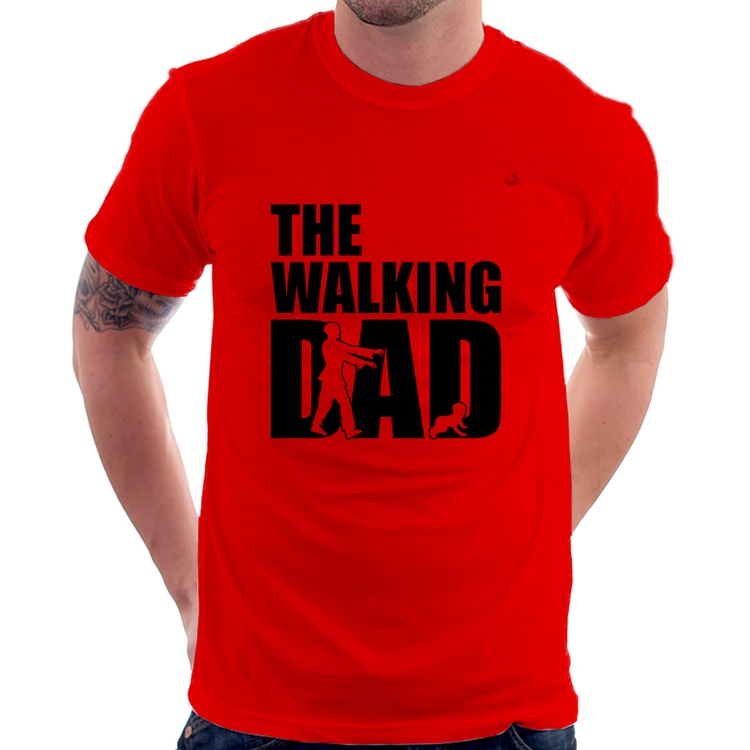 Camiseta The Walking Dad Paródia Meme - Vermelha