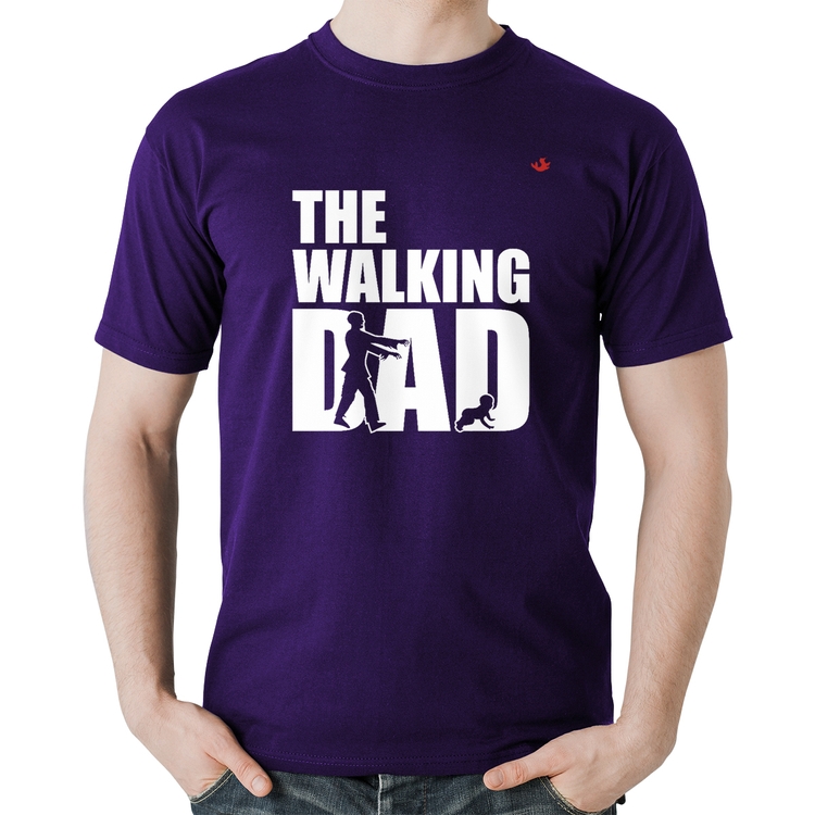 Camiseta Algodão The Walking Dad Paródia Meme - Roxa