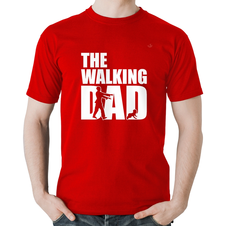 Camiseta Algodão The Walking Dad Paródia Meme - Vermelha