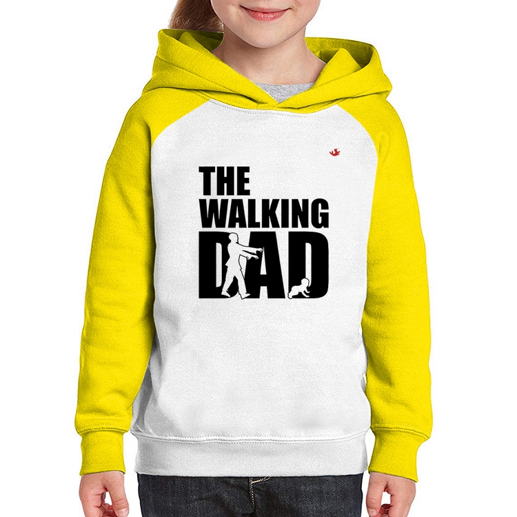 Moletom Infantil The Walking Dad Paródia Meme - Branco/Amarelo