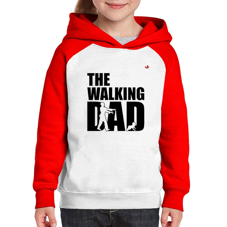 Moletom Infantil The Walking Dad Paródia Meme - Branco/Vermelho