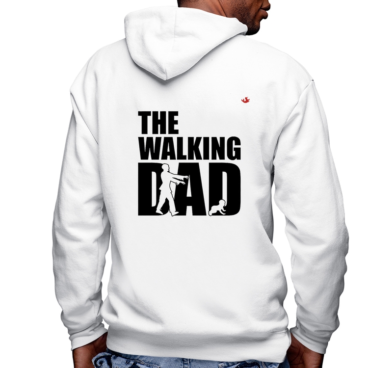 Blusa Moletom The Walking Dad Paródia Meme Masculina com Capuz e Zíper - Branca