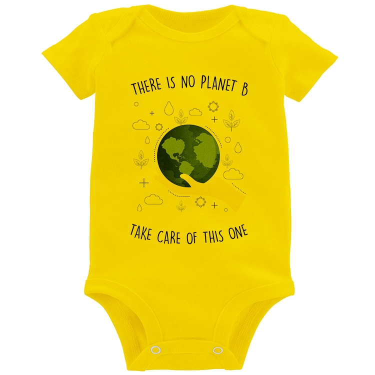 Body Bebê There is no planet B - Amarelo