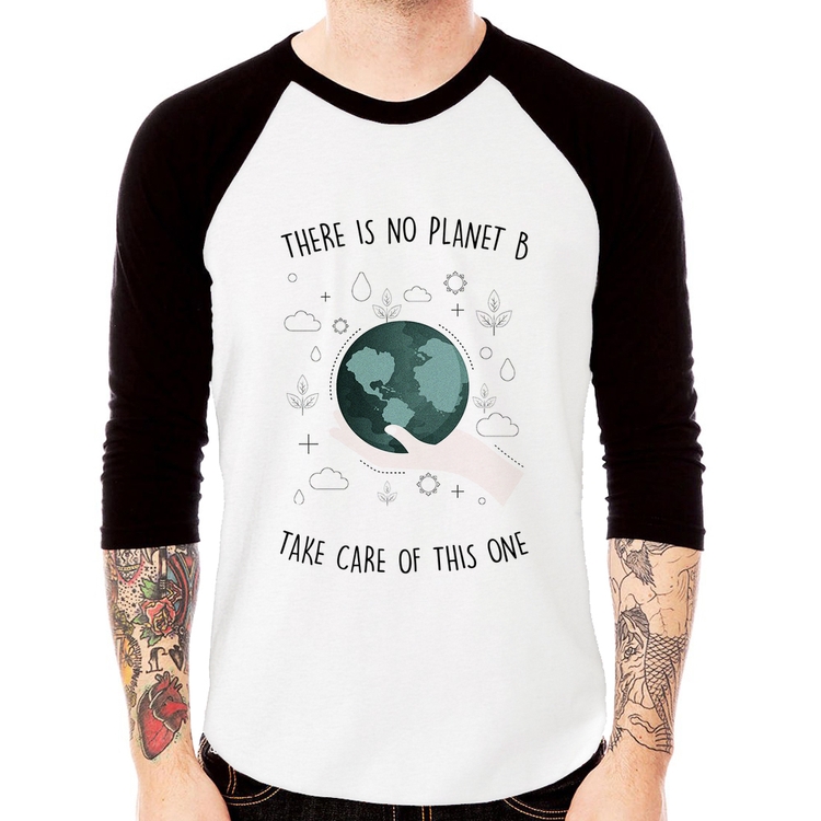 Camiseta Raglan There is no planet B Manga 3/4