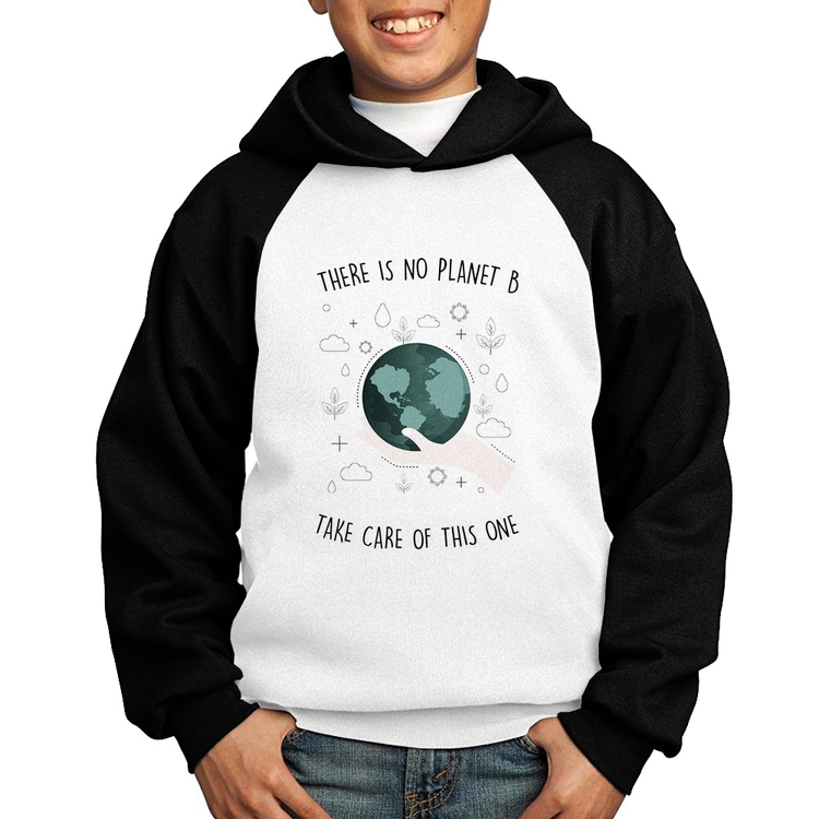 Moletom Infantil There is no planet B - Branco/Preto