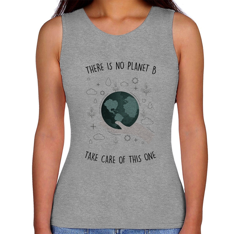 Regata Feminina There is no planet B - Cinza