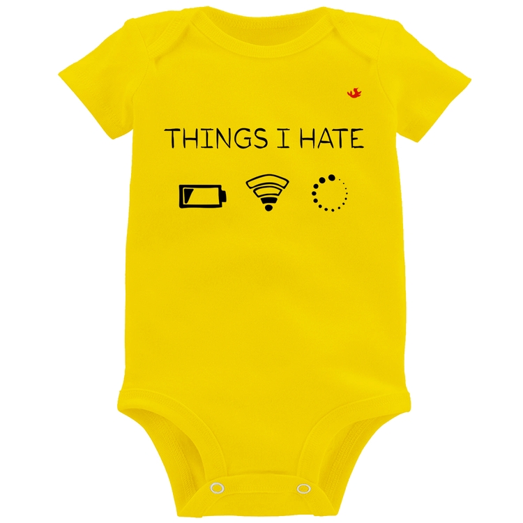 Body Bebê Things I Hate - Amarelo