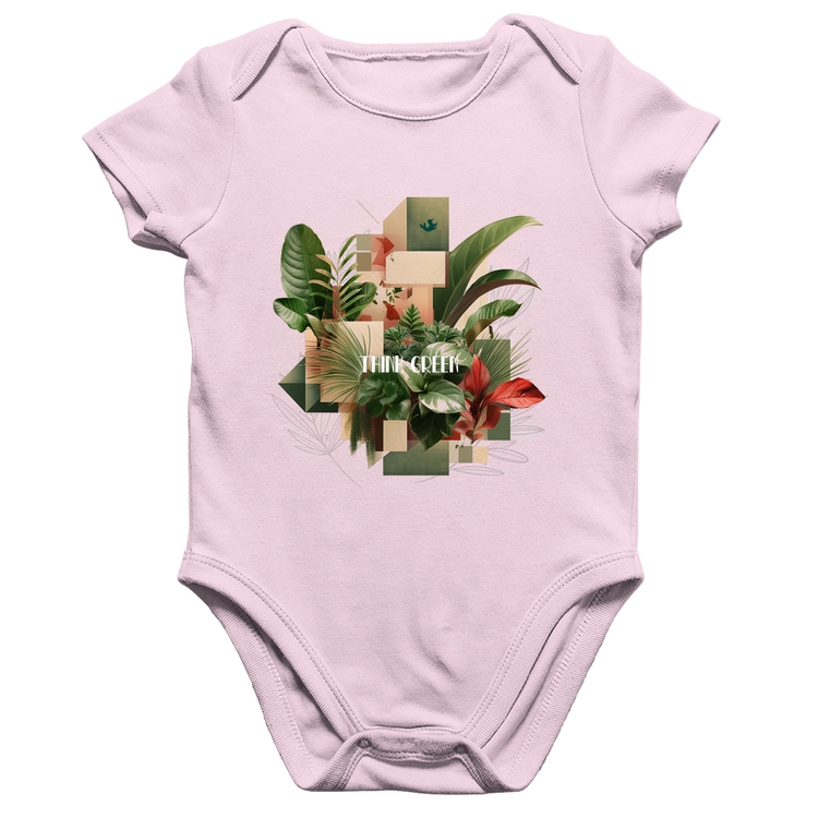 Body Bebê Algodão Think Green - Rosa Bebê