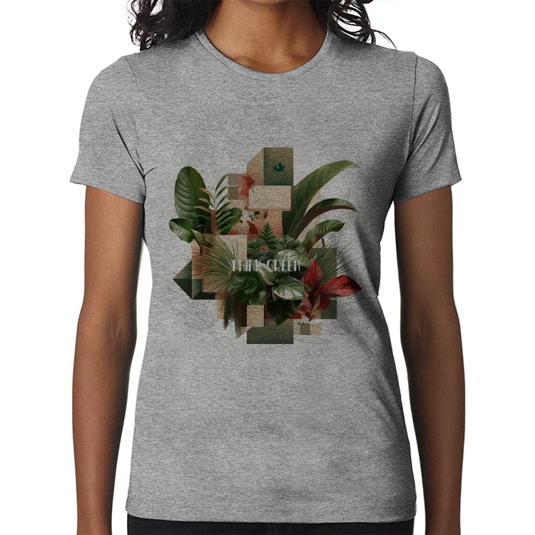 Baby Look Think Green - Cinza