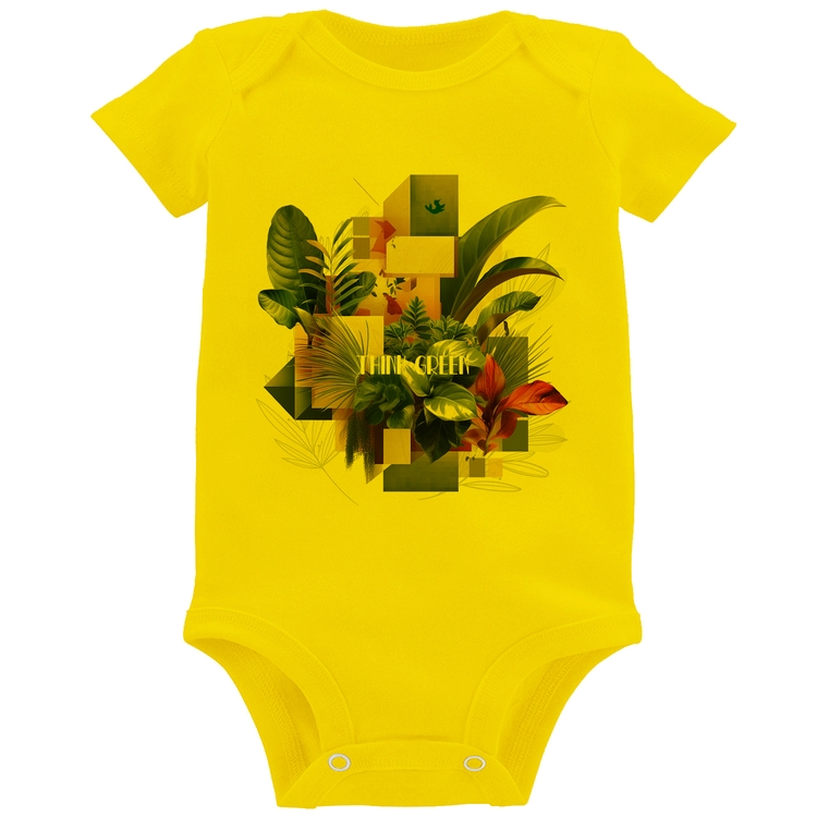 Body Bebê Think Green - Amarelo