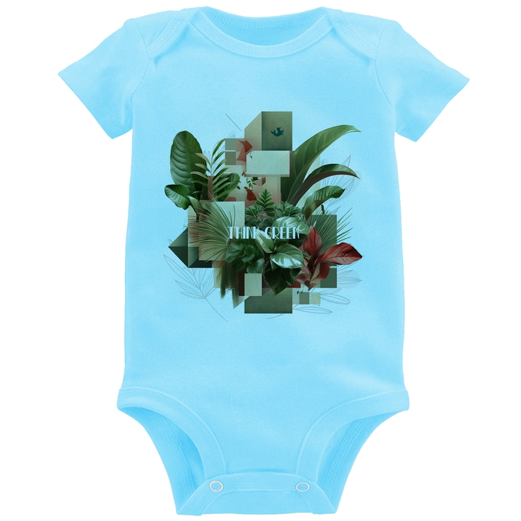Body Bebê Think Green - Azul Bebê