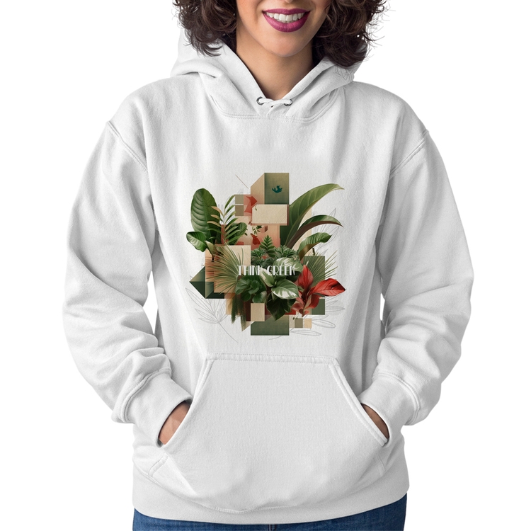 Moletom Feminino Think Green - Branco
