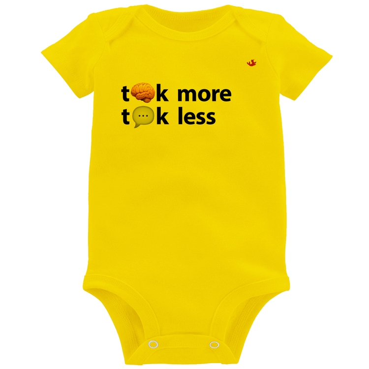 Body Bebê Think more, Talk less - Amarelo