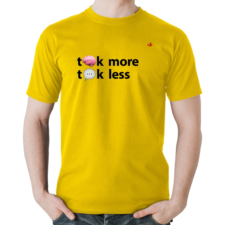 Camiseta Algodão Think more, Talk less - Amarela