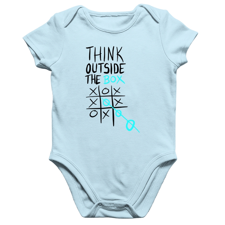 Body Bebê Algodão Think Outside The Box - Azul Bebê
