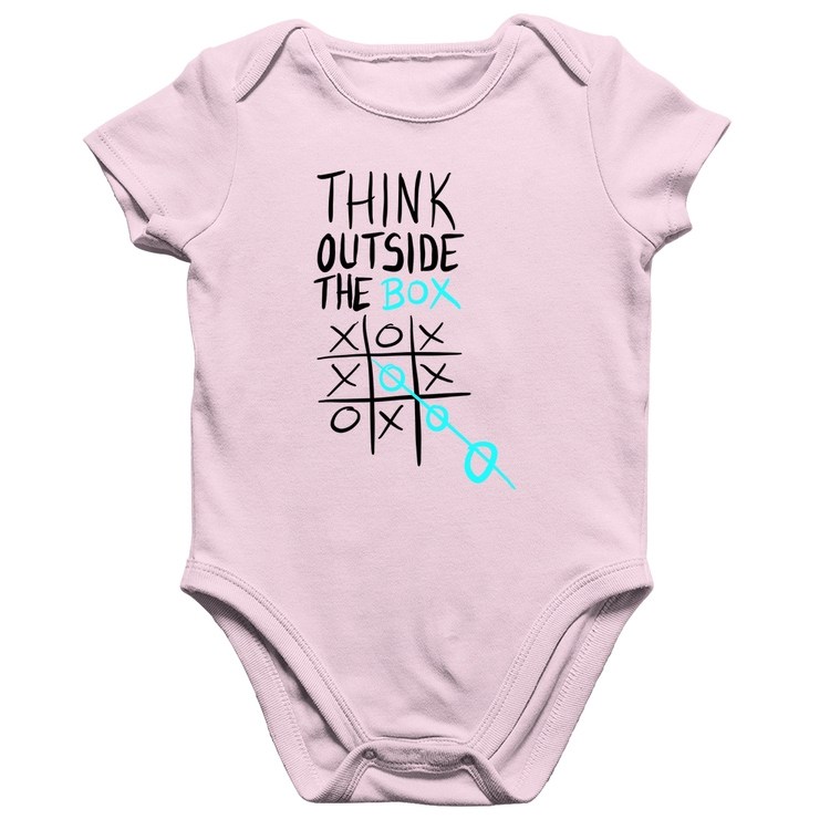 Body Bebê Algodão Think Outside The Box - Rosa Bebê
