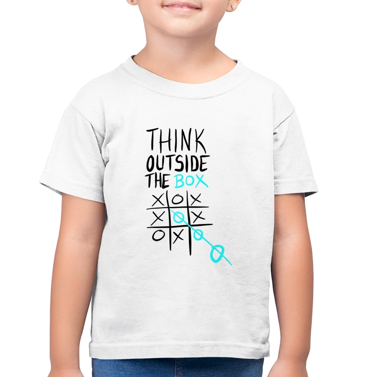 Camiseta Algodão Infantil Think Outside The Box - Branca