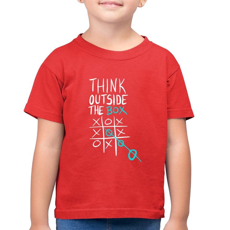 Camiseta Algodão Infantil Think Outside The Box - Vermelha