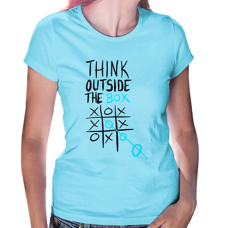 Baby Look Think Outside The Box - Azul Bebê