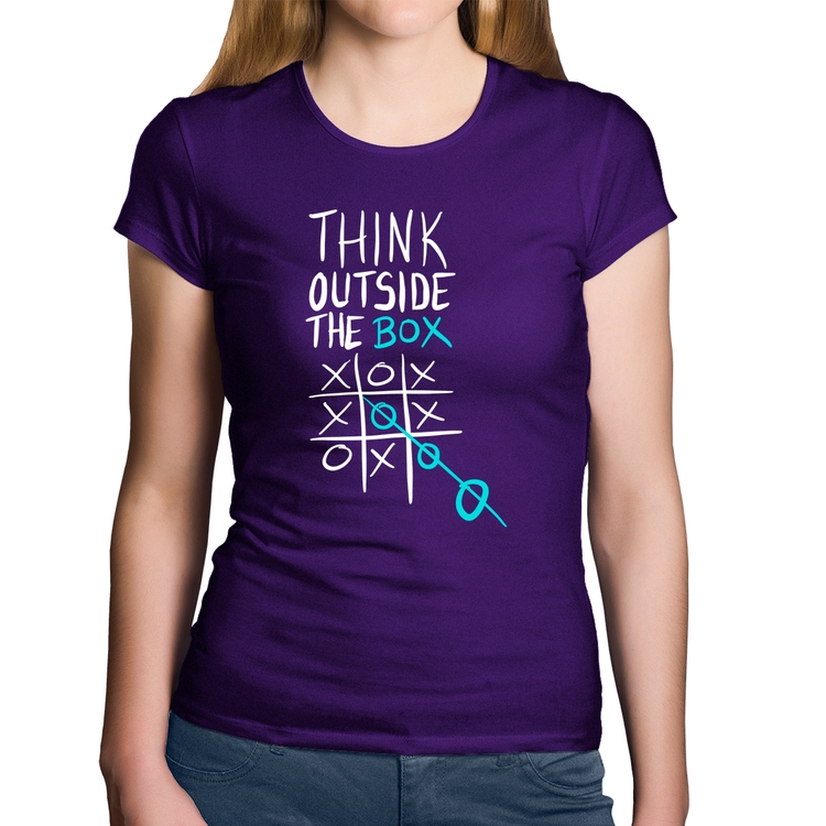 Baby Look Algodão Think Outside The Box - Roxa