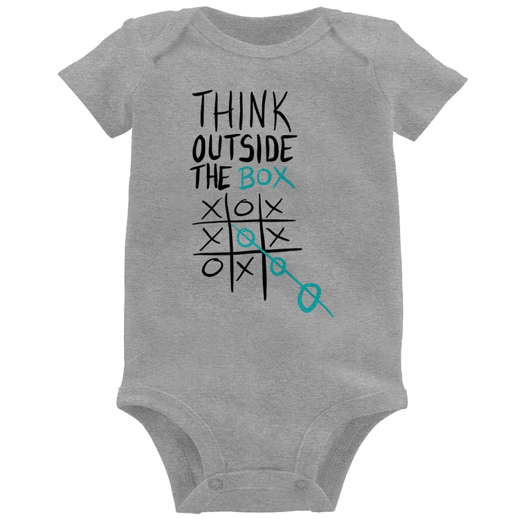 Body Bebê Think Outside The Box - Cinza