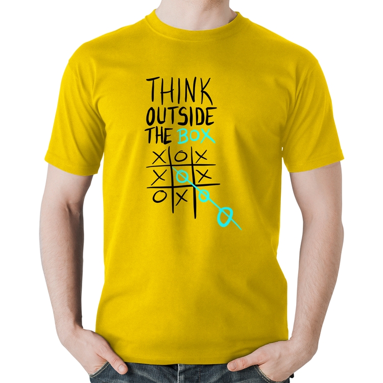 Camiseta Algodão Think Outside The Box - Amarela