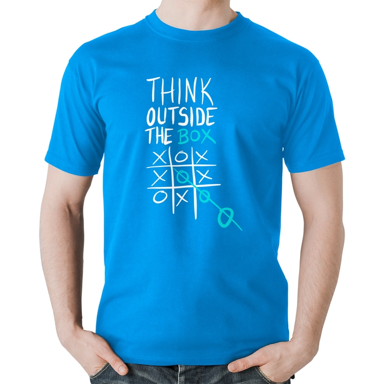 Camiseta Algodão Think Outside The Box - Azul
