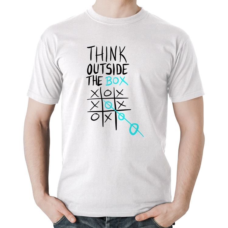 Camiseta Algodão Think Outside The Box - Branca