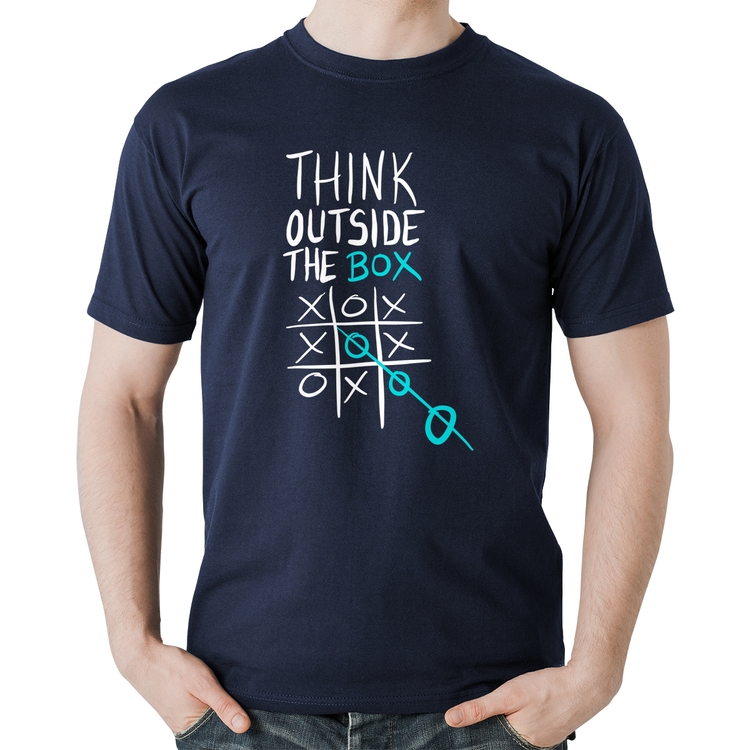 Camiseta Algodão Think Outside The Box - Marinho