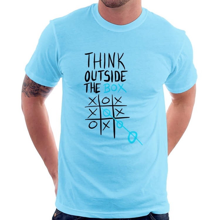Camiseta Think Outside The Box - Azul Bebê