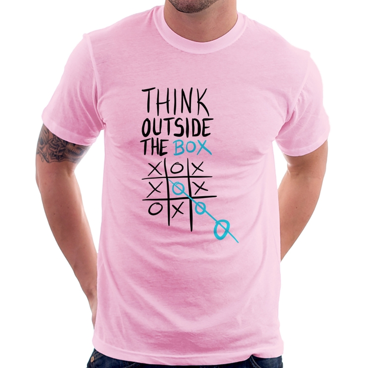 Camiseta Think Outside The Box - Rosa Bebê