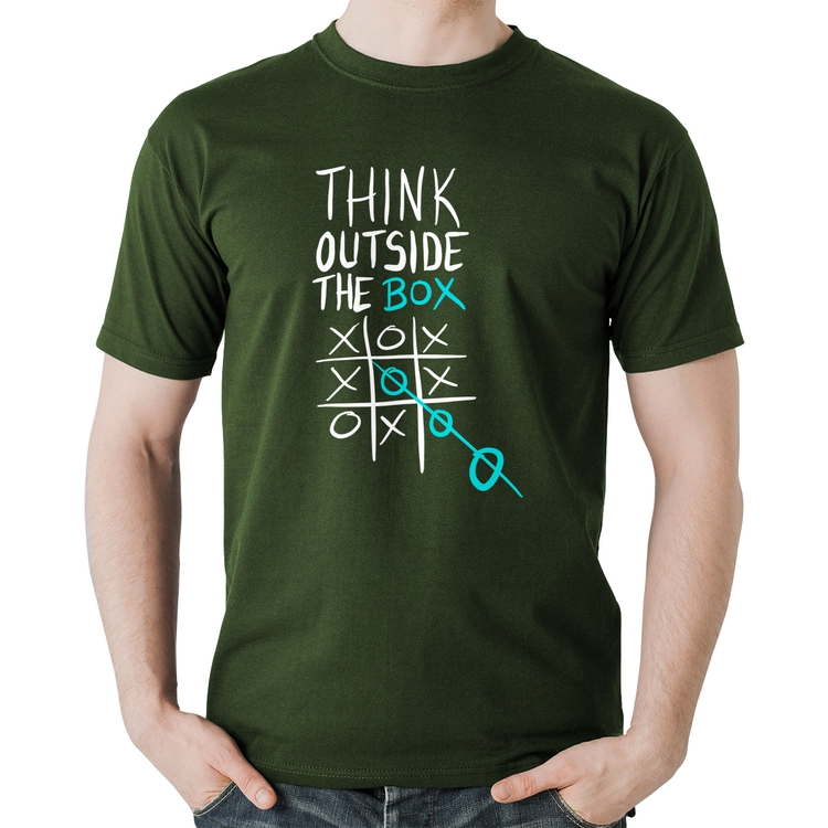 Camiseta Algodão Think Outside The Box - Musgo